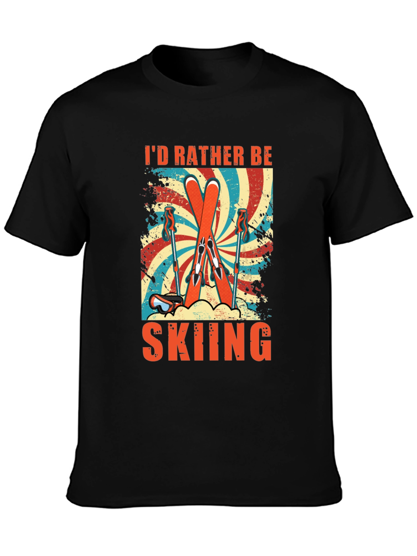 Id Rather Be Skiing Retro Graphic Tee