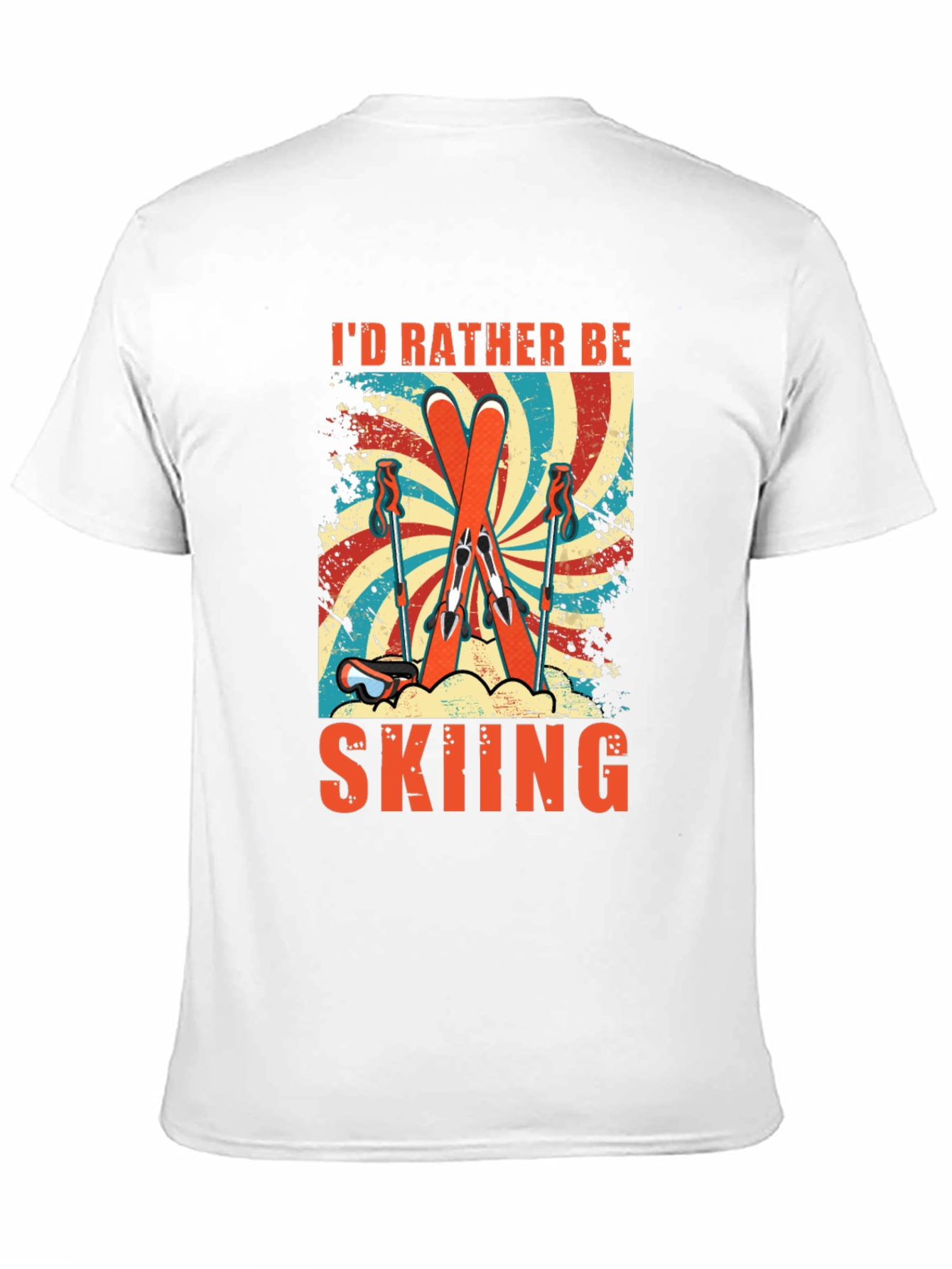 Id Rather Be Skiing Retro Graphic Tee