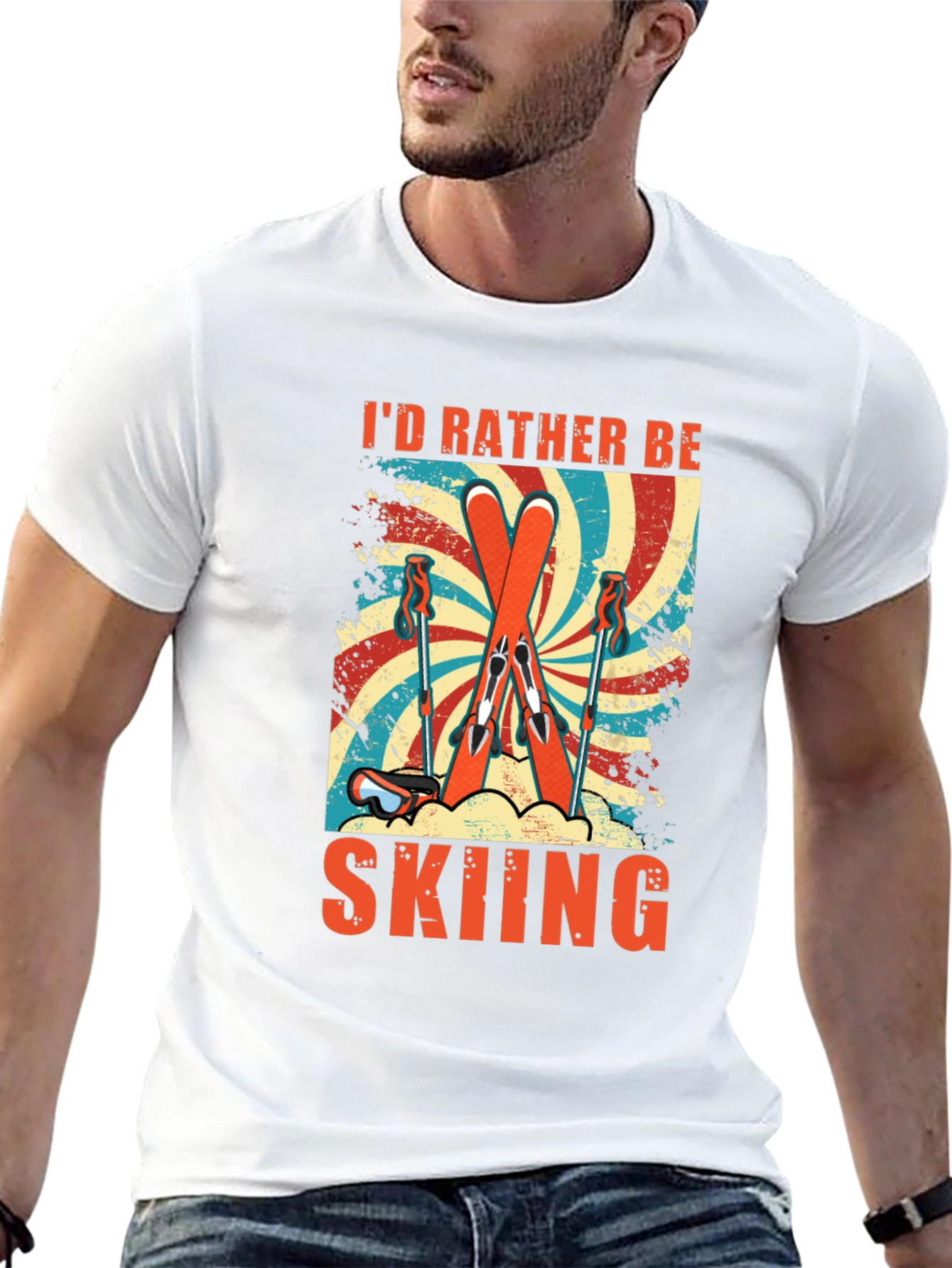 Id Rather Be Skiing Retro Graphic Tee