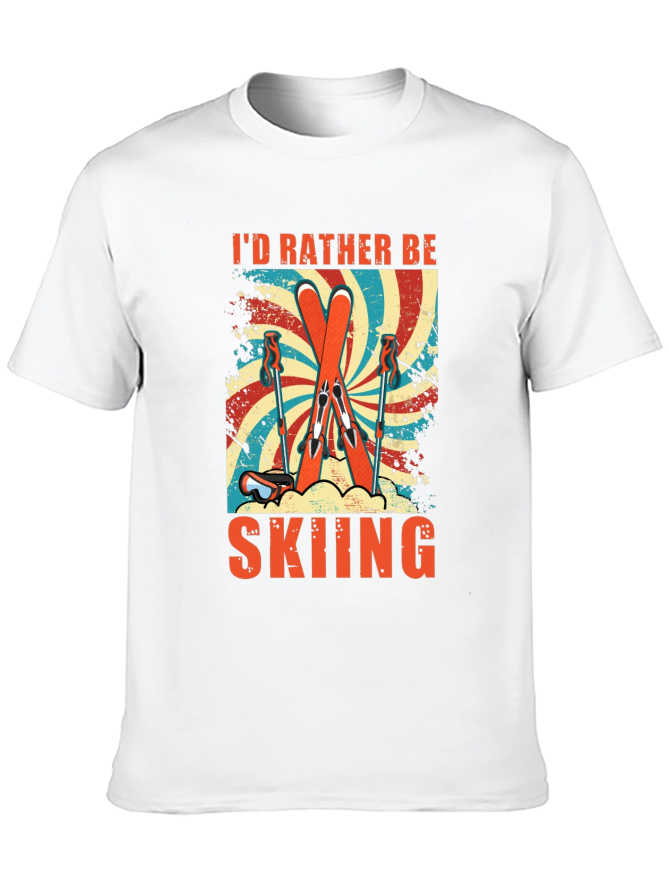 Id Rather Be Skiing Retro Graphic Tee
