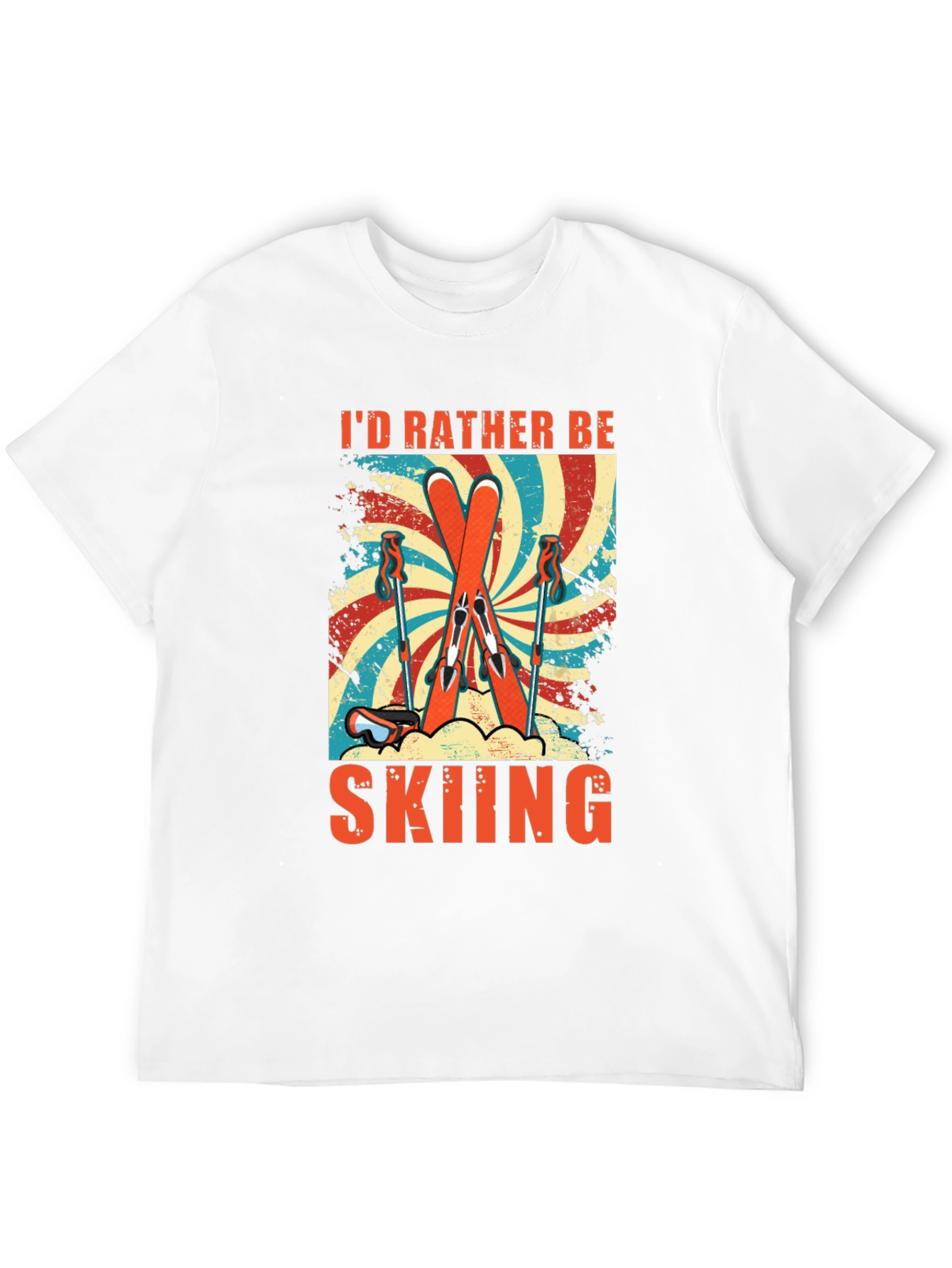 Id Rather Be Skiing Retro Graphic Tee