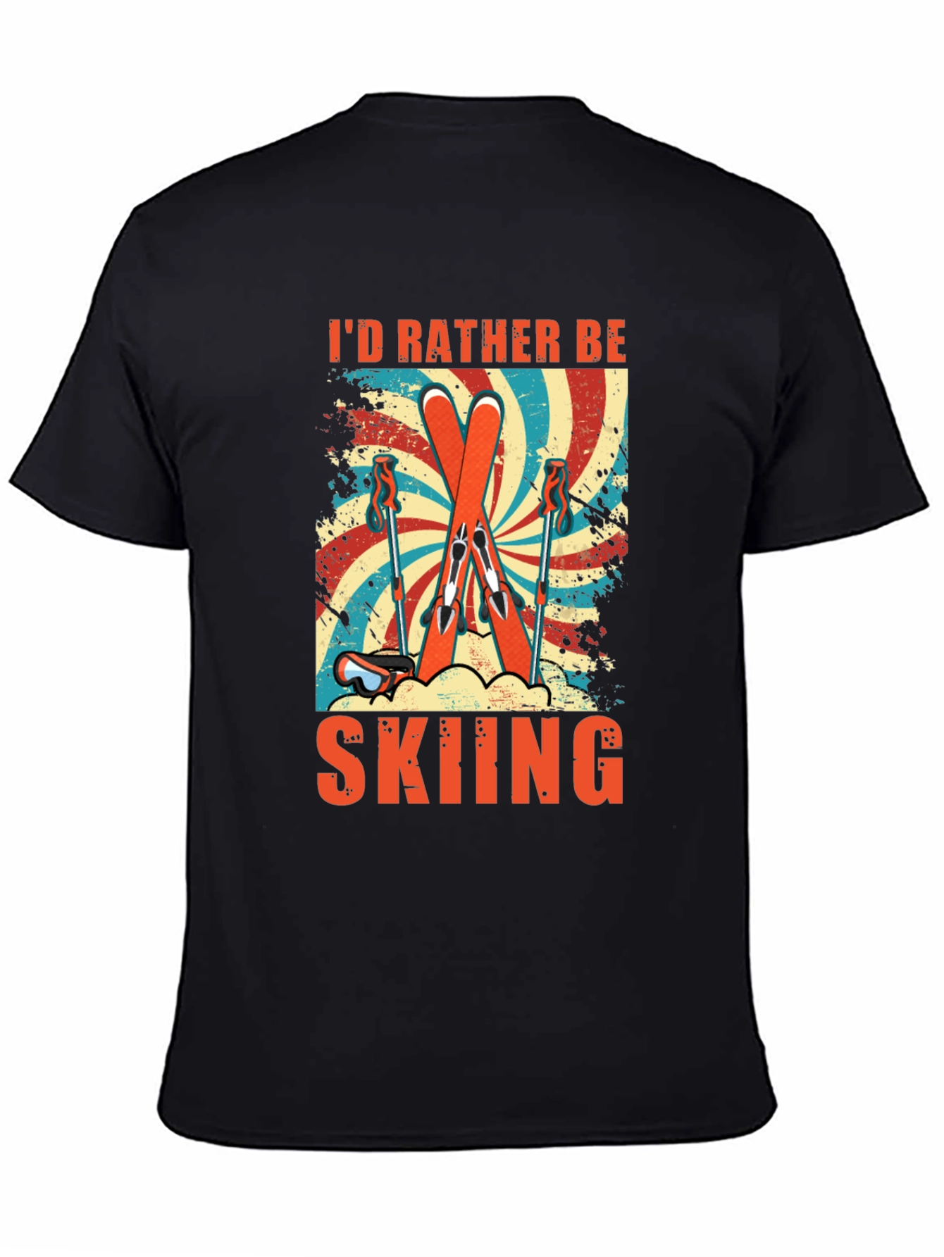 Id Rather Be Skiing Retro Graphic Tee