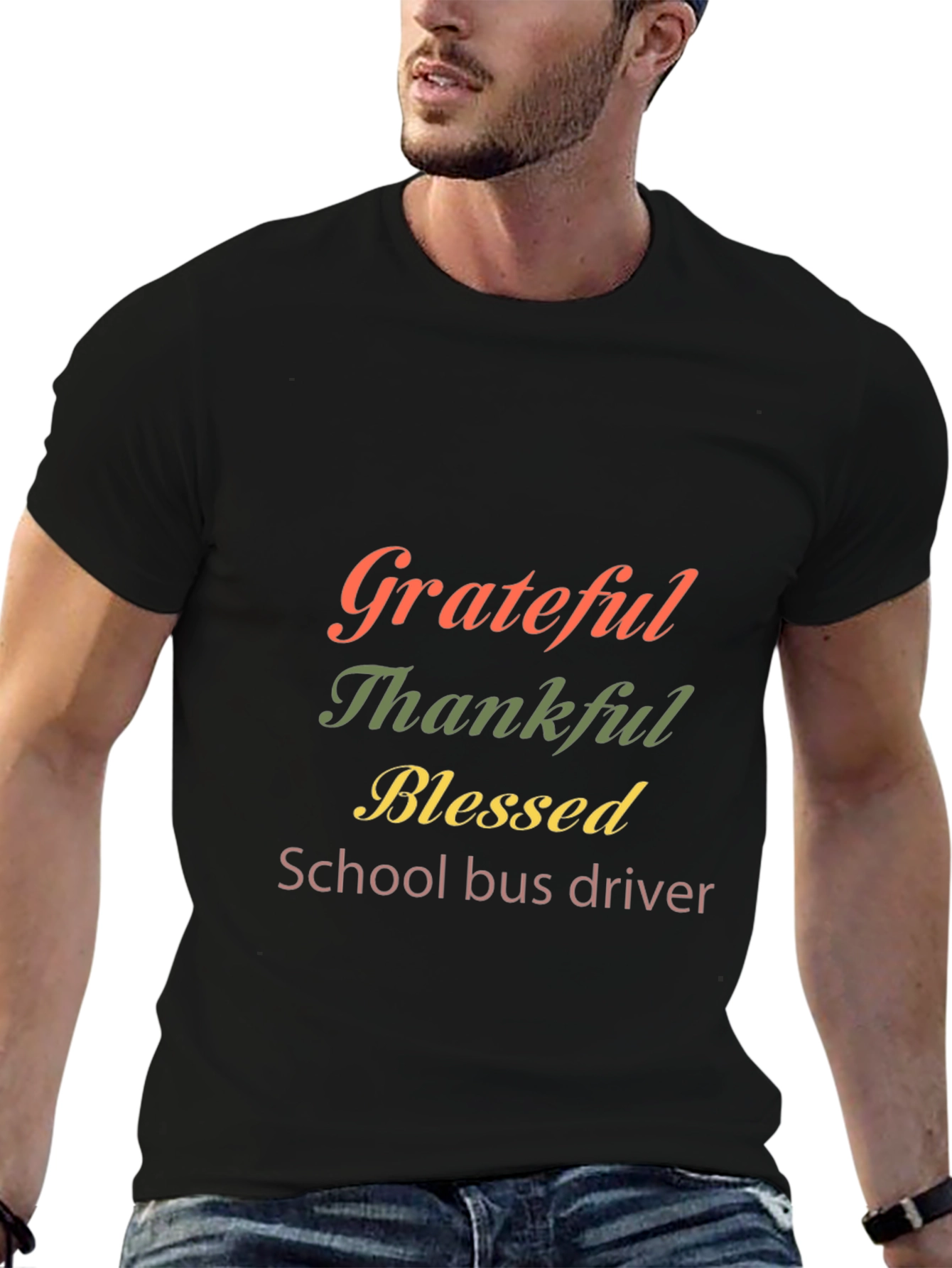 Grateful Thankful Blessed School Bus Driver T-Shirt