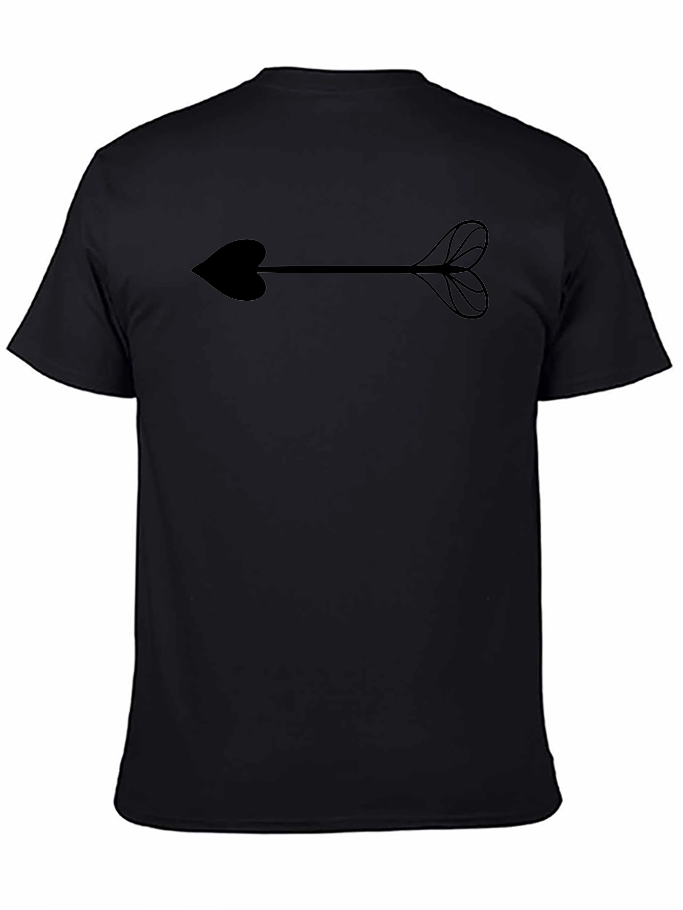 Black Arrow Heart Tee - Stylish & Unique