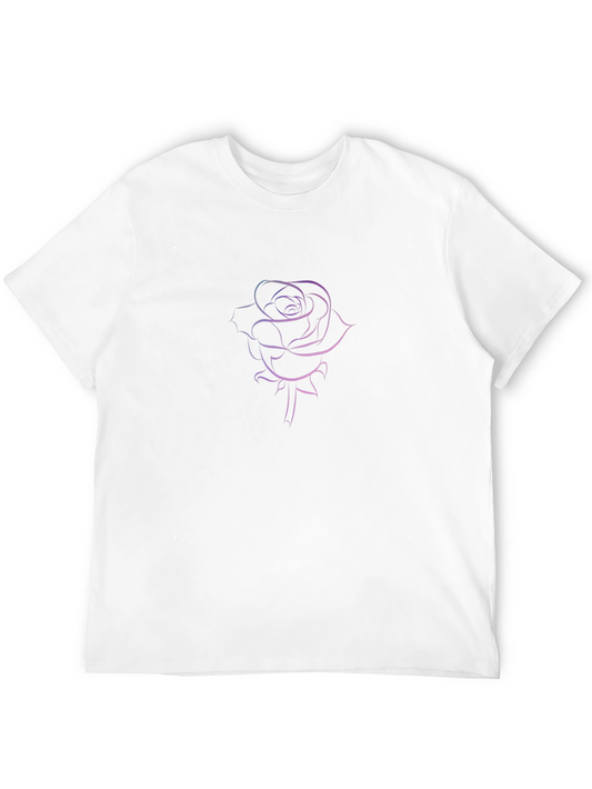 Minimalist Rose Outline T-Shirt