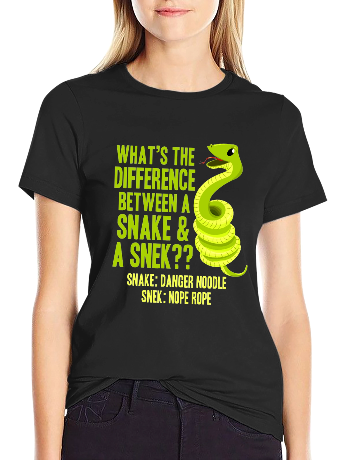 Funny Snake vs Snek T-Shirt Danger Noodle Tee