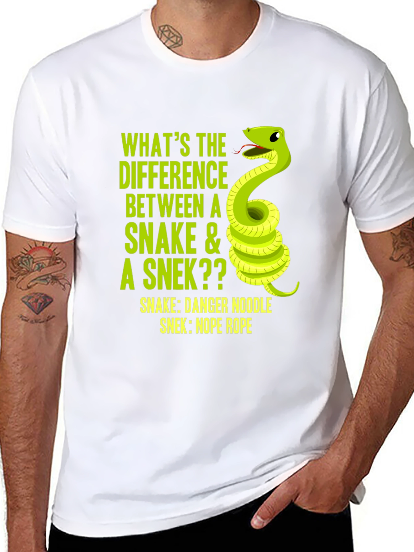 Funny Snake vs Snek T-Shirt Danger Noodle Tee