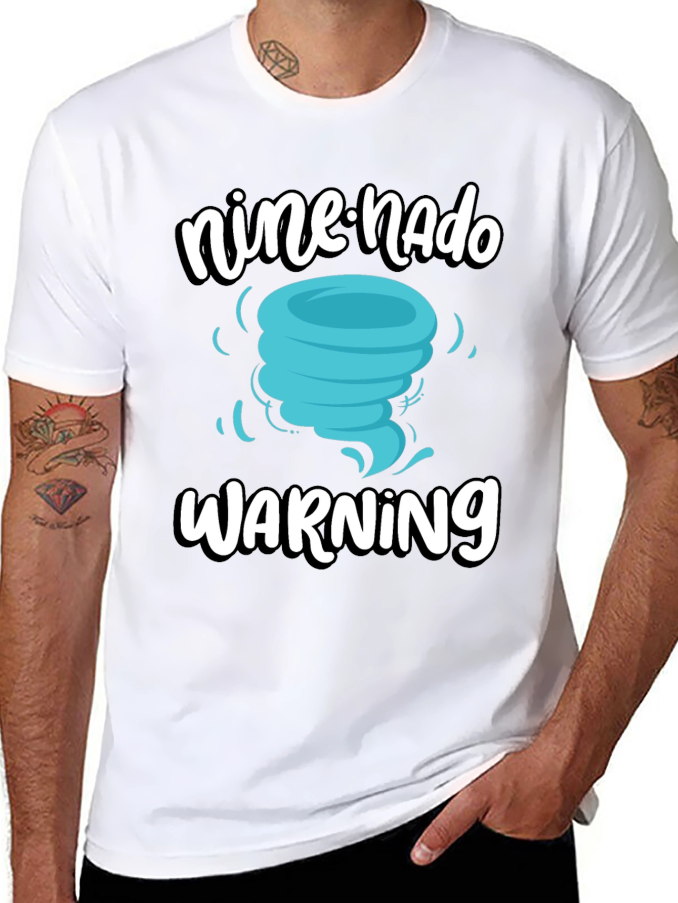 Nine-nado Warning T-Shirt: Fun Birthday Tornado Tee