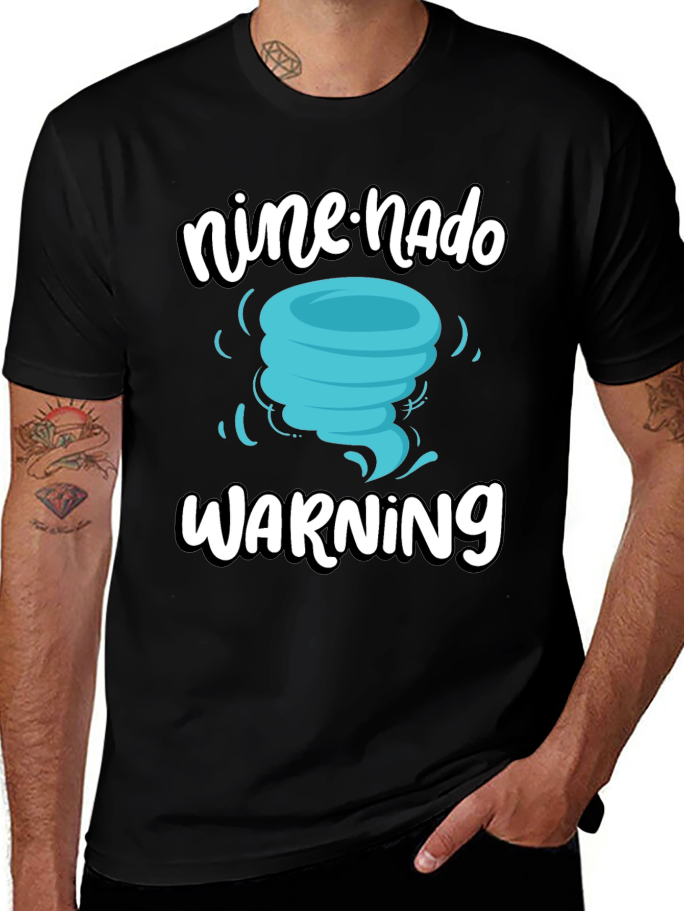 Nine-nado Warning T-Shirt: Fun Birthday Tornado Tee