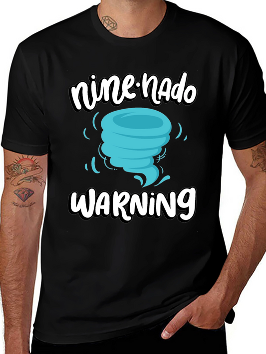 Nine-nado Warning T-Shirt: Fun Birthday Tornado Tee