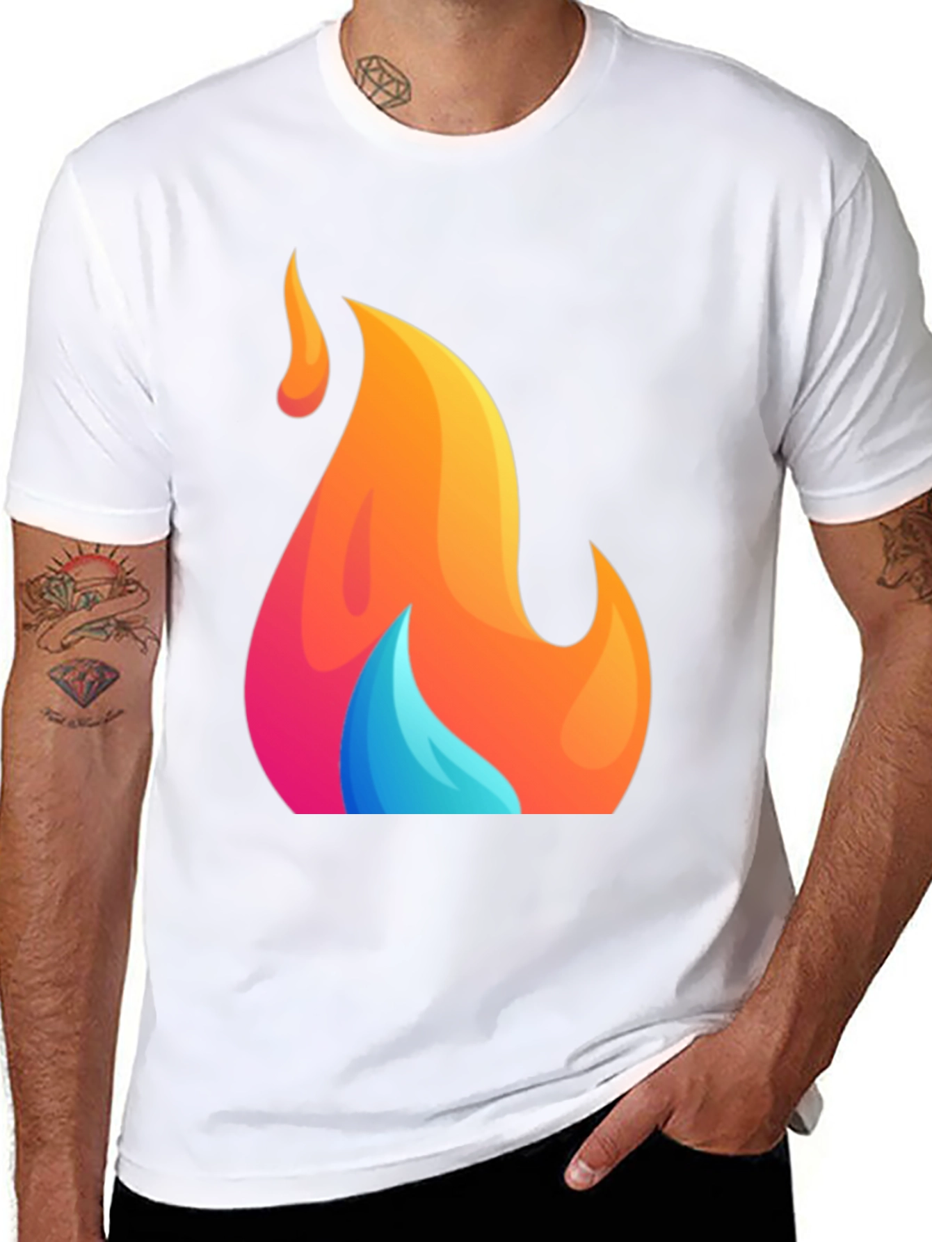 Flame Graphic Tee - Mens Black T-Shirt
