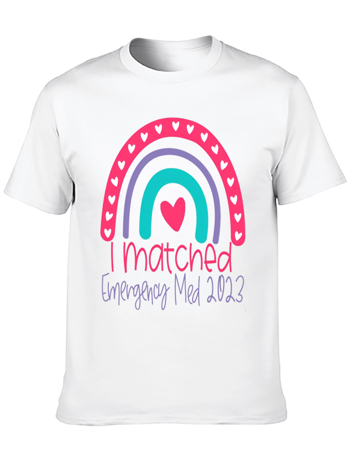 I Matched Emergency Med 2023 Rainbow Graphic Tee