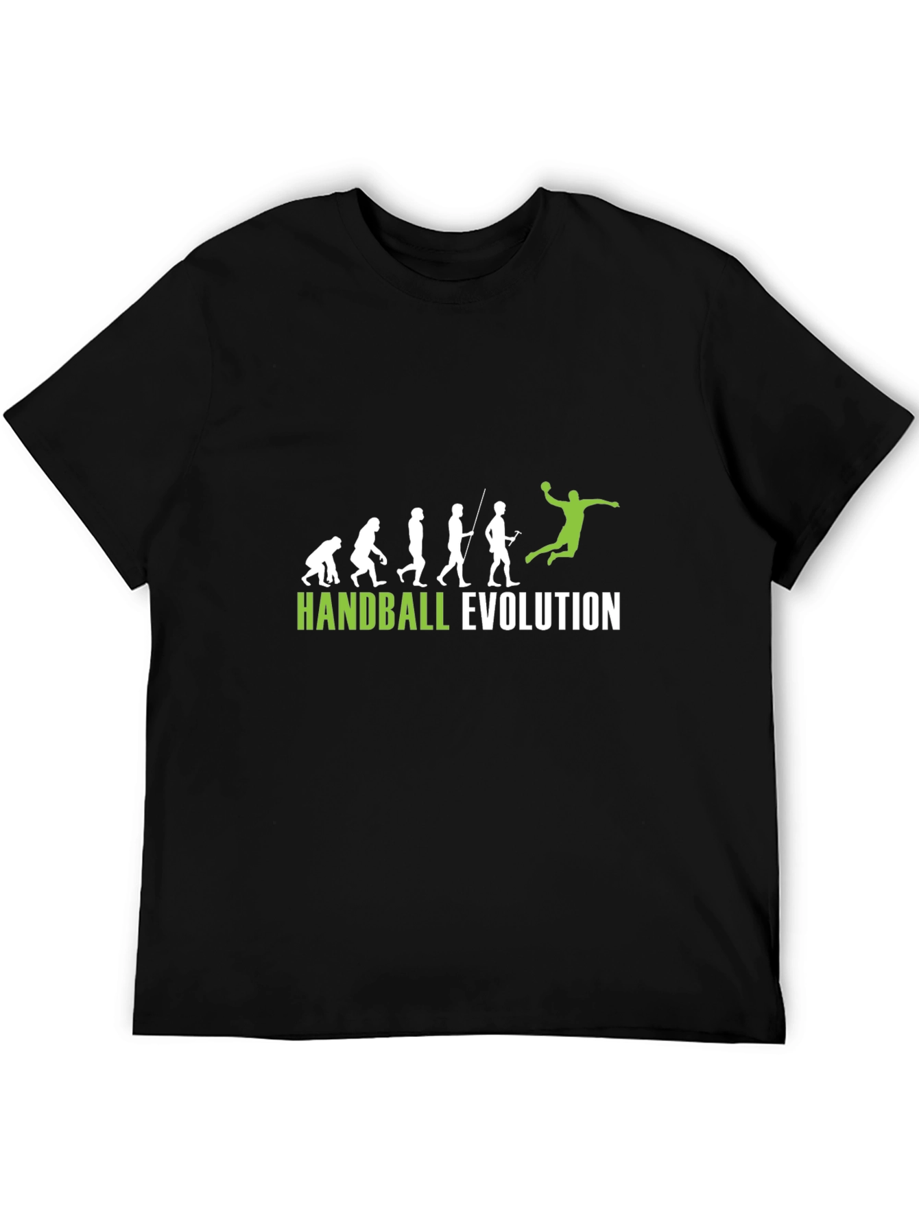 Handball Evolution Graphic Tee - Black Cotton T-Shirt