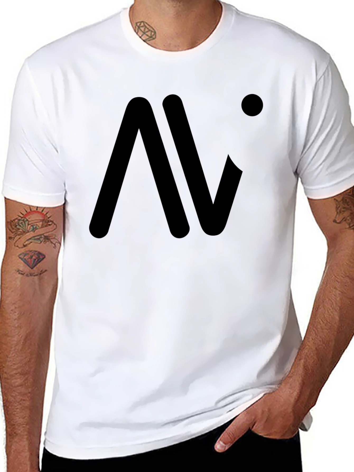 Modern Black Graphic Tee: AV Logo