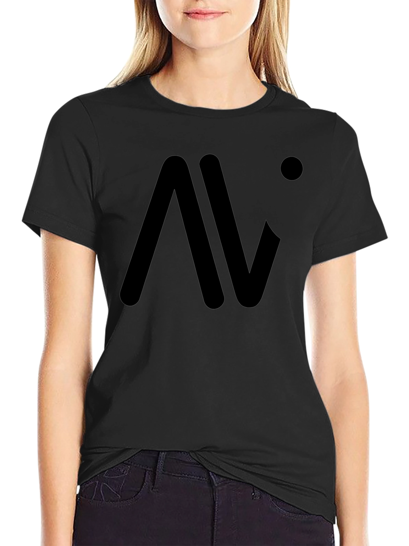 Modern Black Graphic Tee: AV Logo