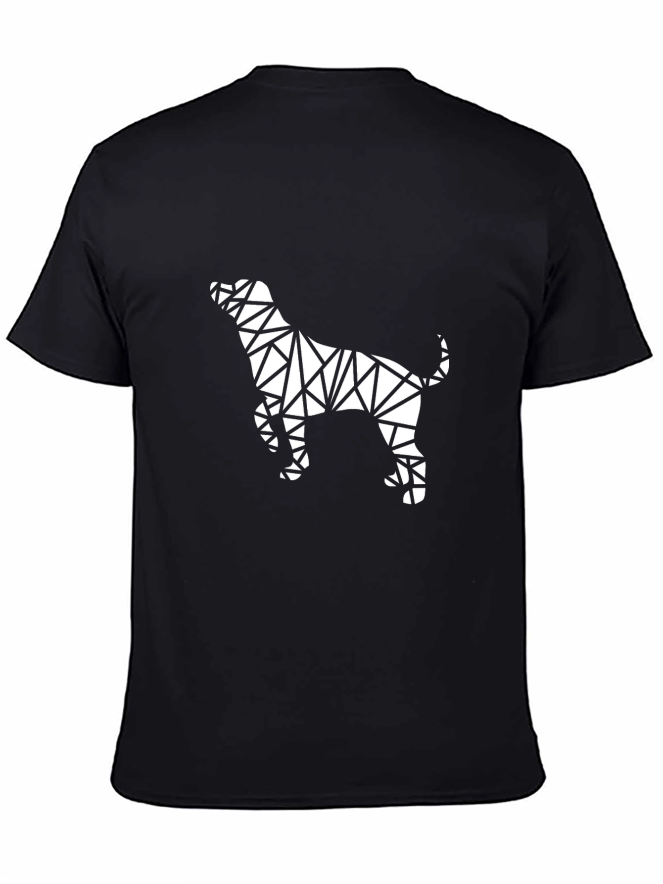Geometric Dog Graphic Tee - Modern Black T-Shirt