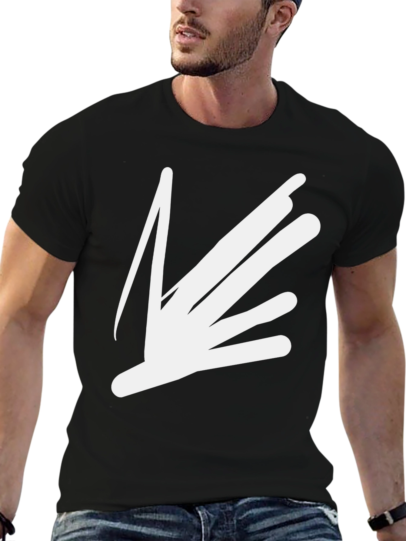 Abstract Graphic Print T-Shirt - Black