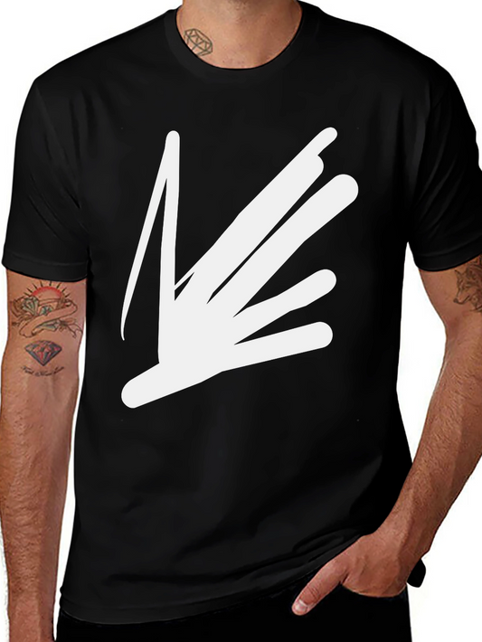 Abstract Graphic Print T-Shirt - Black