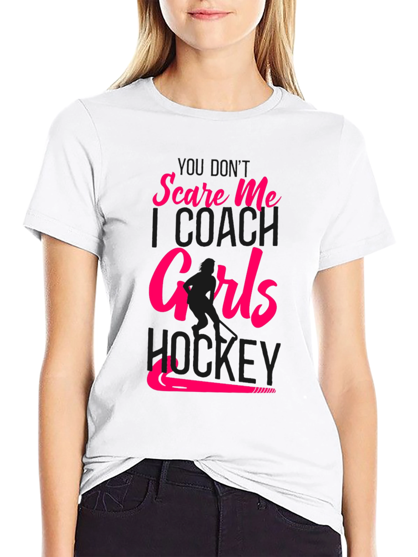 Girls Hockey Coach T-Shirt - Dont Scare Me!