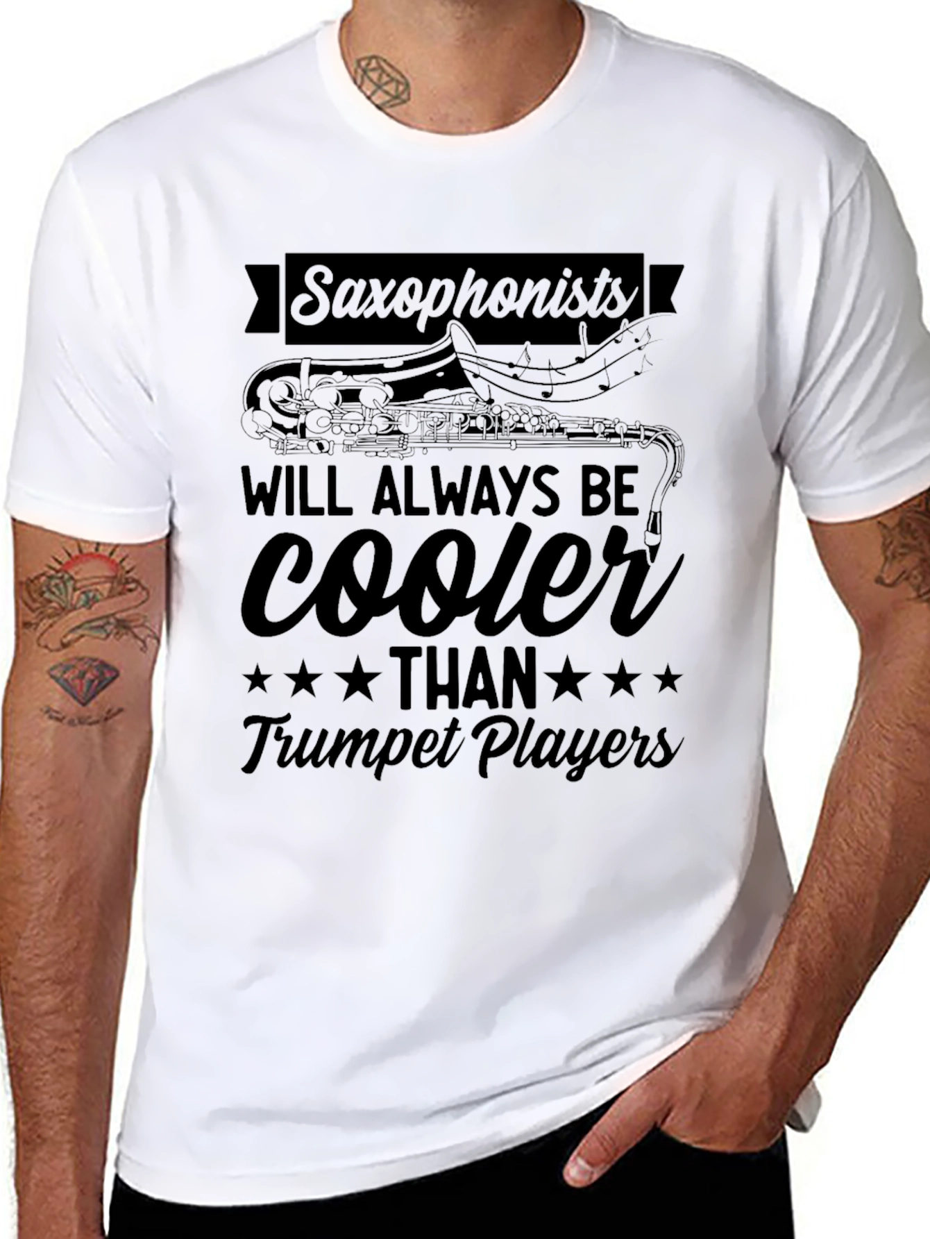 Saxophonists Cooler Than Trumpet Players Graphic T-Shirt