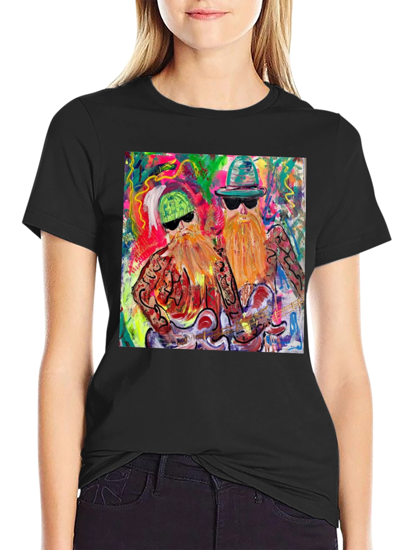 ZZ Top Art Graphic Black T-Shirt