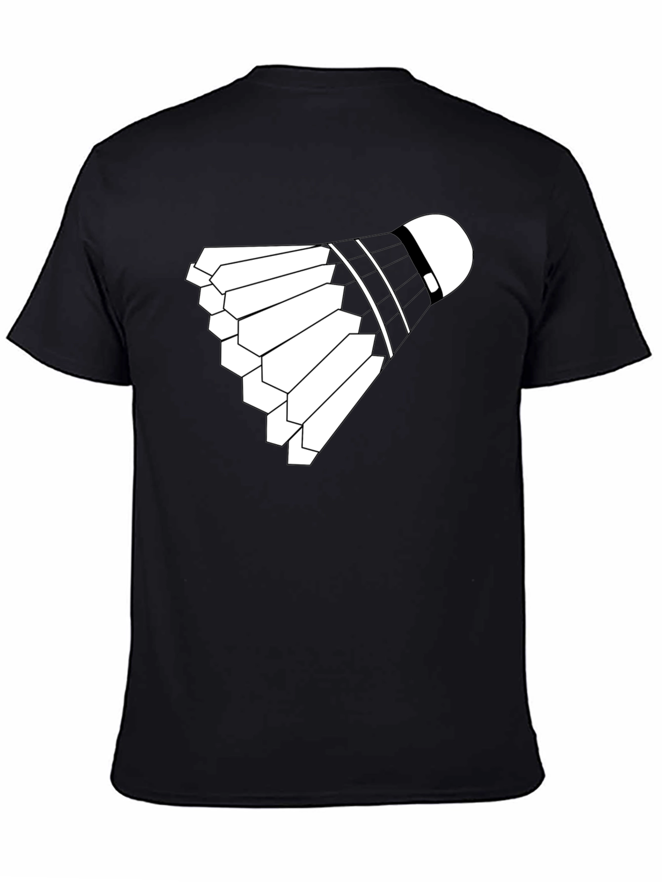 Badminton Shuttlecock Graphic Tee - Black