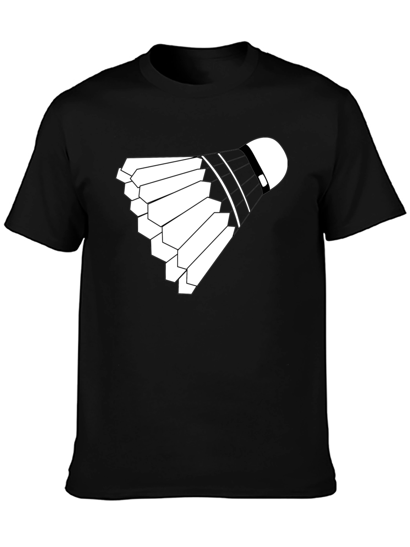 Badminton Shuttlecock Graphic Tee - Black