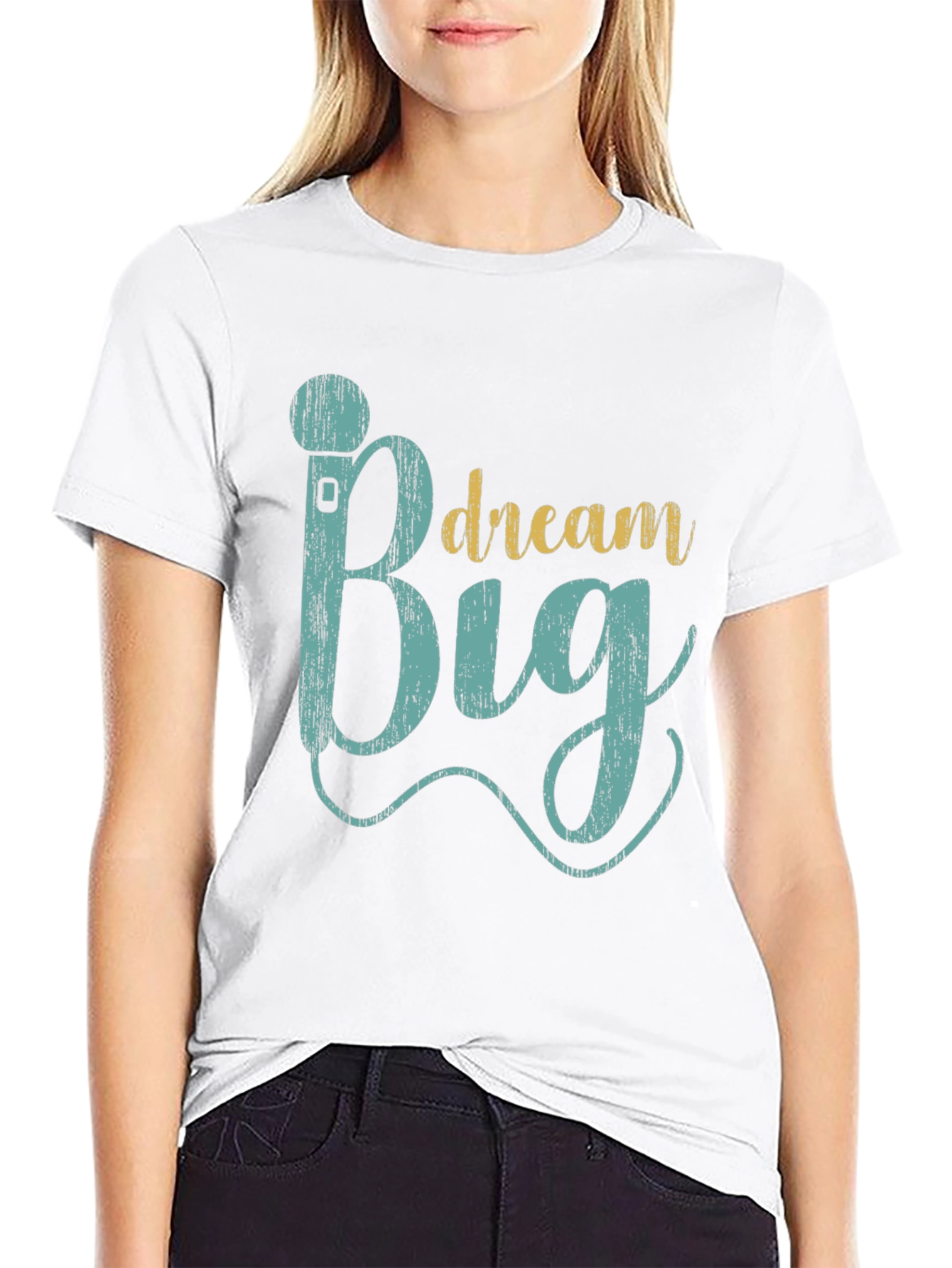 Dream Big Graphic Tee - Inspiring Black Cotton T-Shirt