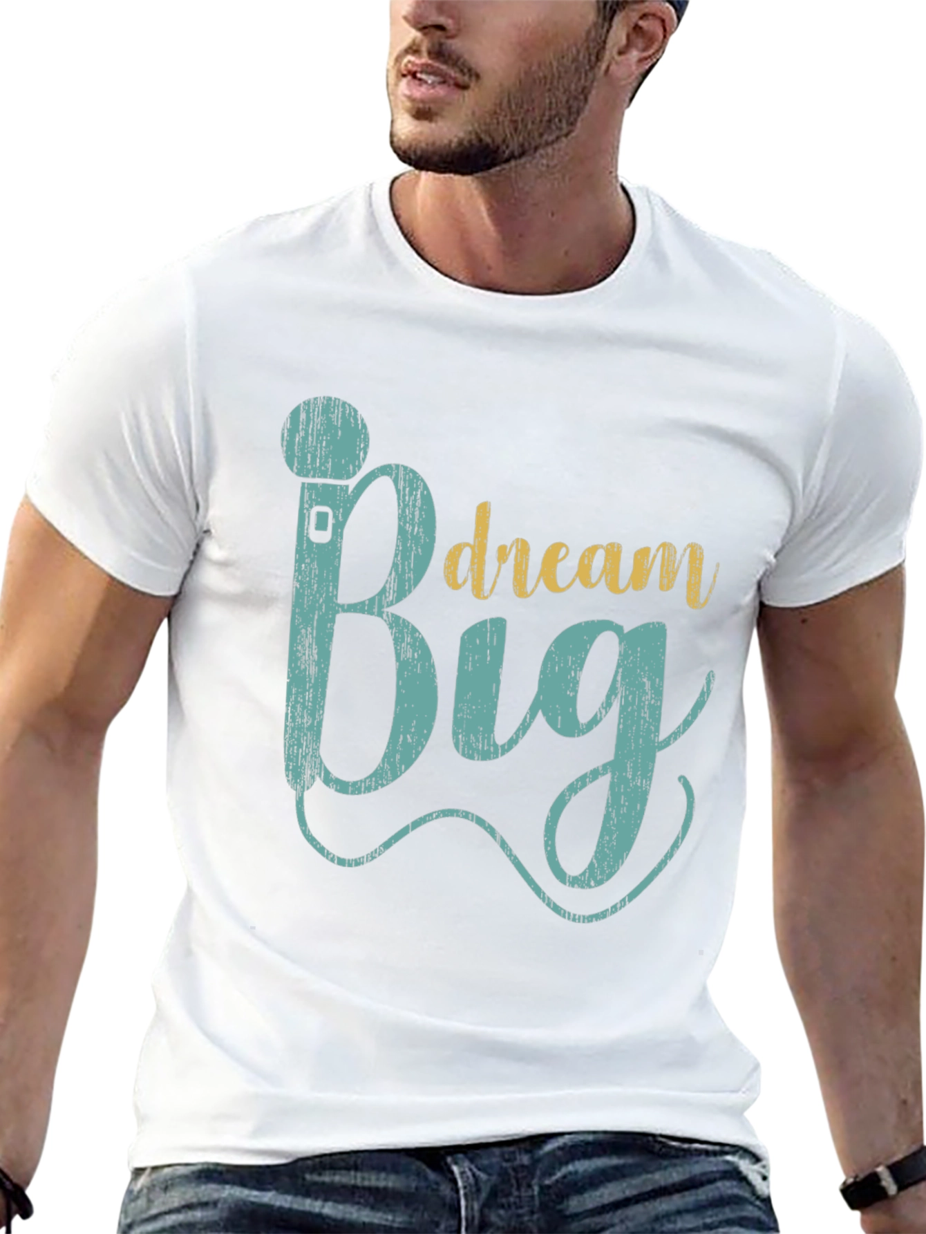 Dream Big Graphic Tee - Inspiring Black Cotton T-Shirt