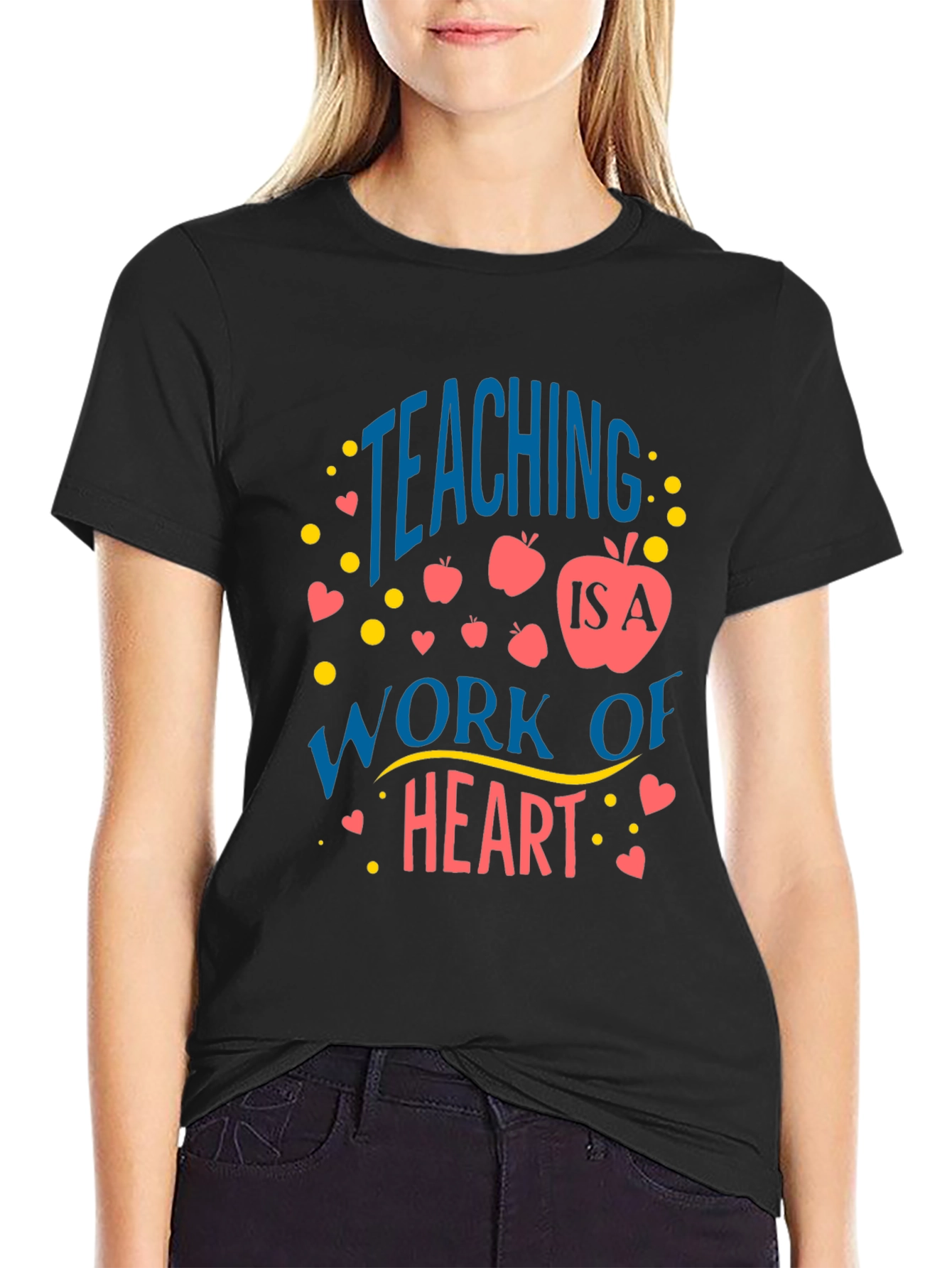 Teaching is a Work of Heart Black T-Shirt