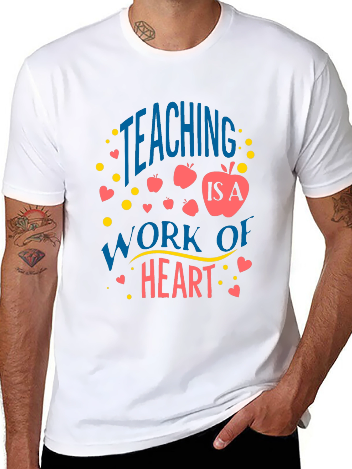 Teaching is a Work of Heart Black T-Shirt