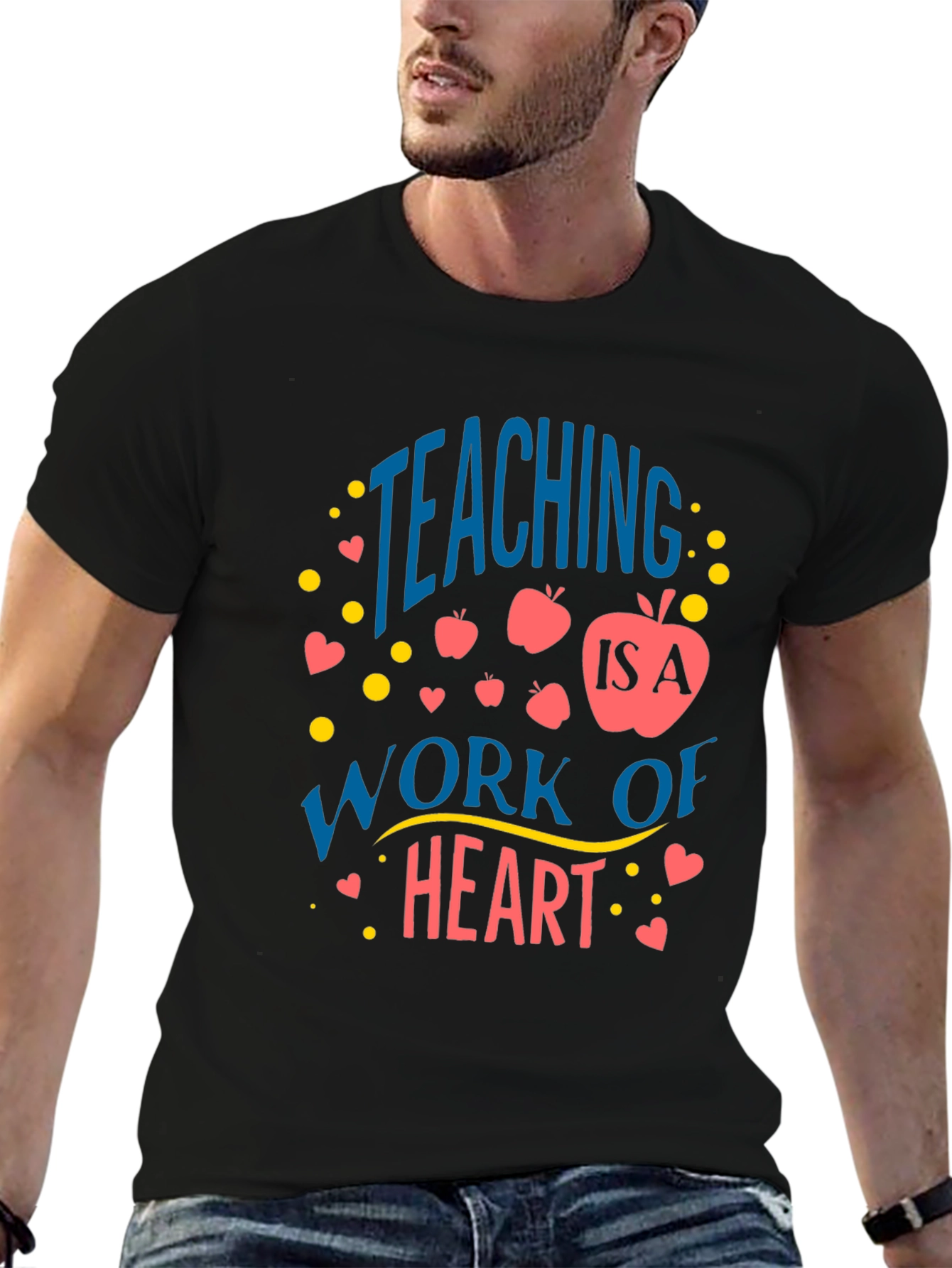 Teaching is a Work of Heart Black T-Shirt