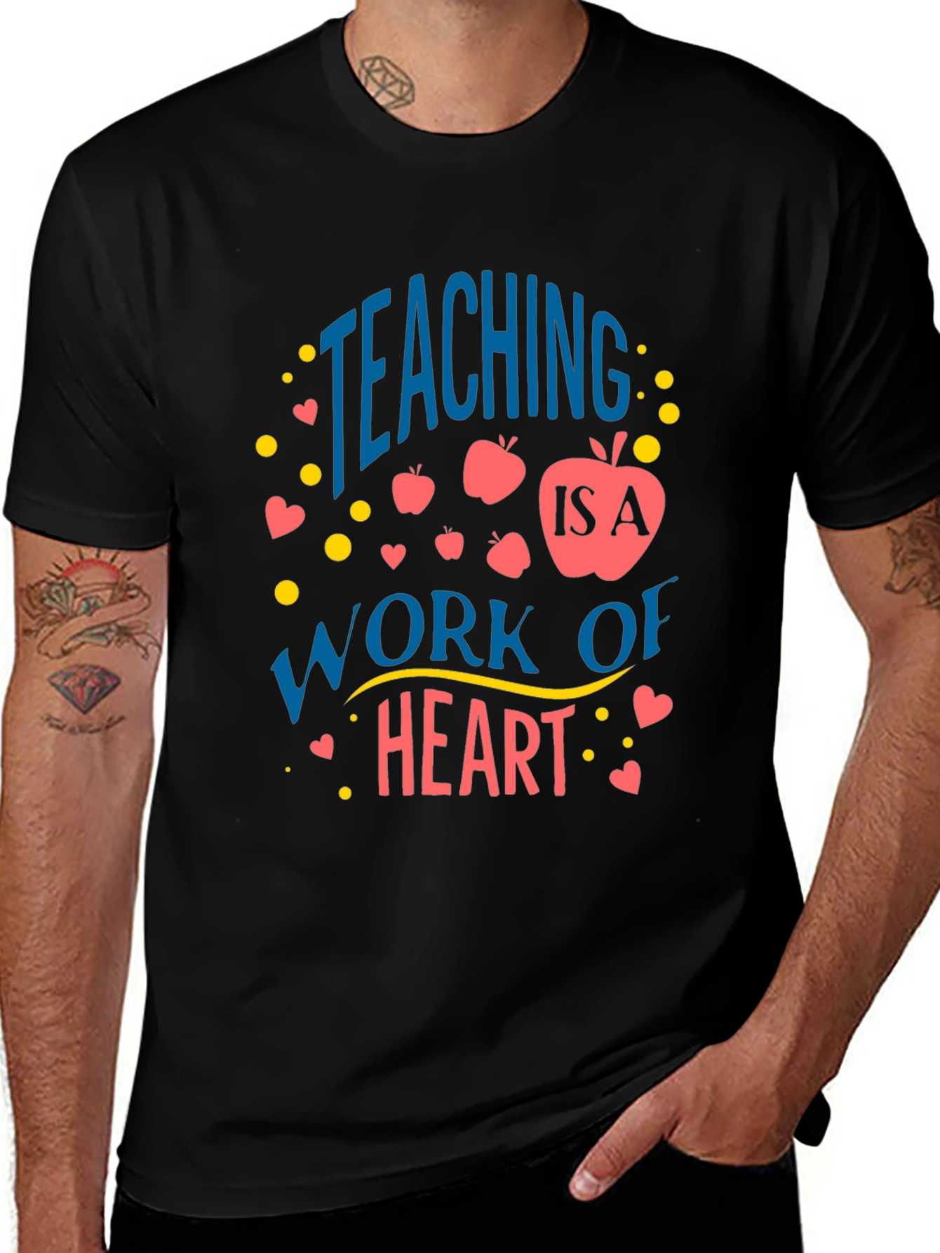 Teaching is a Work of Heart Black T-Shirt