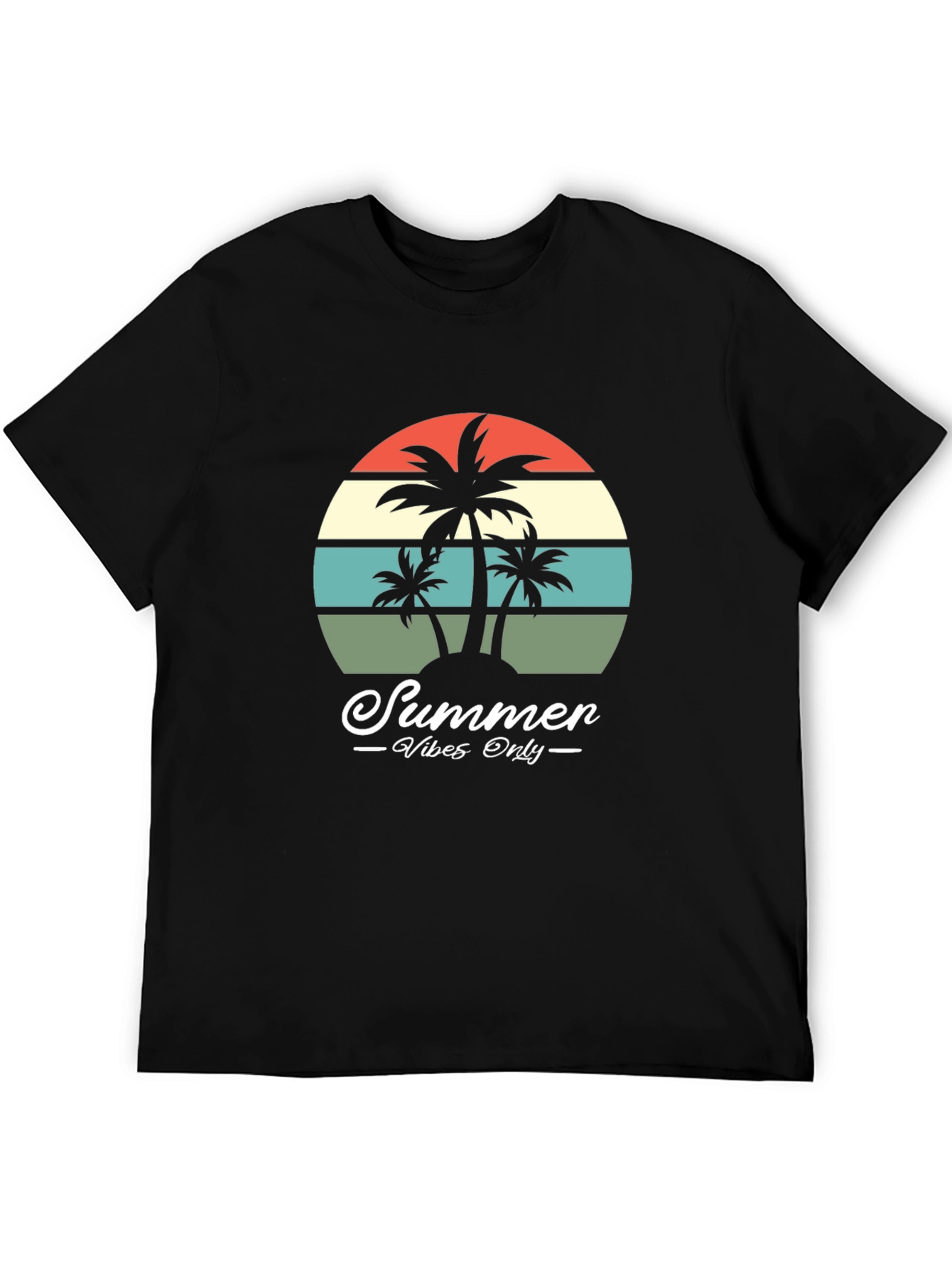 Summer Vibes Retro Palm Tree Graphic Tee