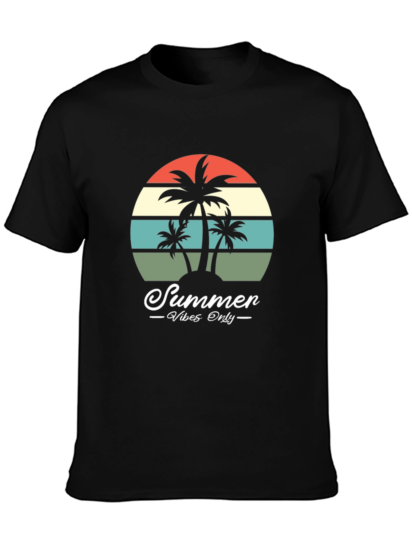 Summer Vibes Retro Palm Tree Graphic Tee