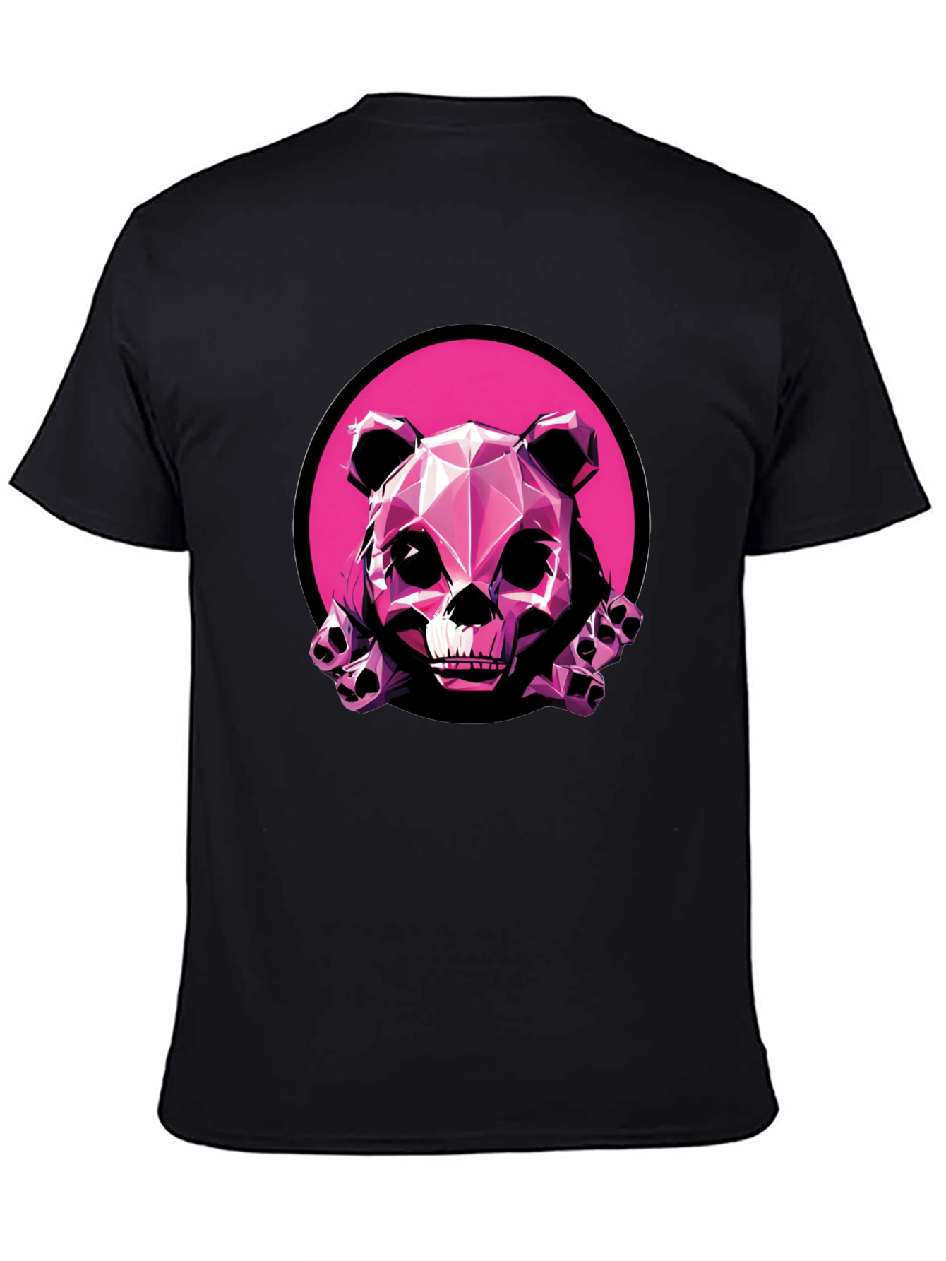 Pink Panda Skull Graphic T-Shirt