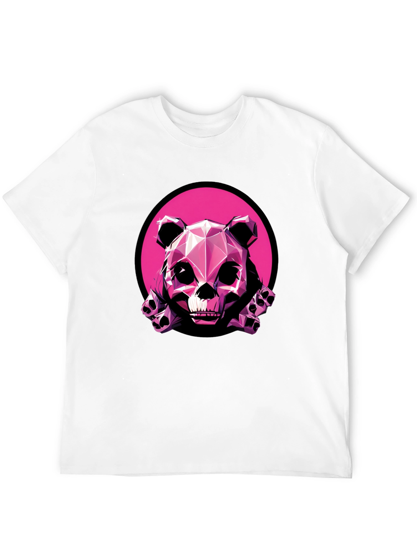 Pink Panda Skull Graphic T-Shirt