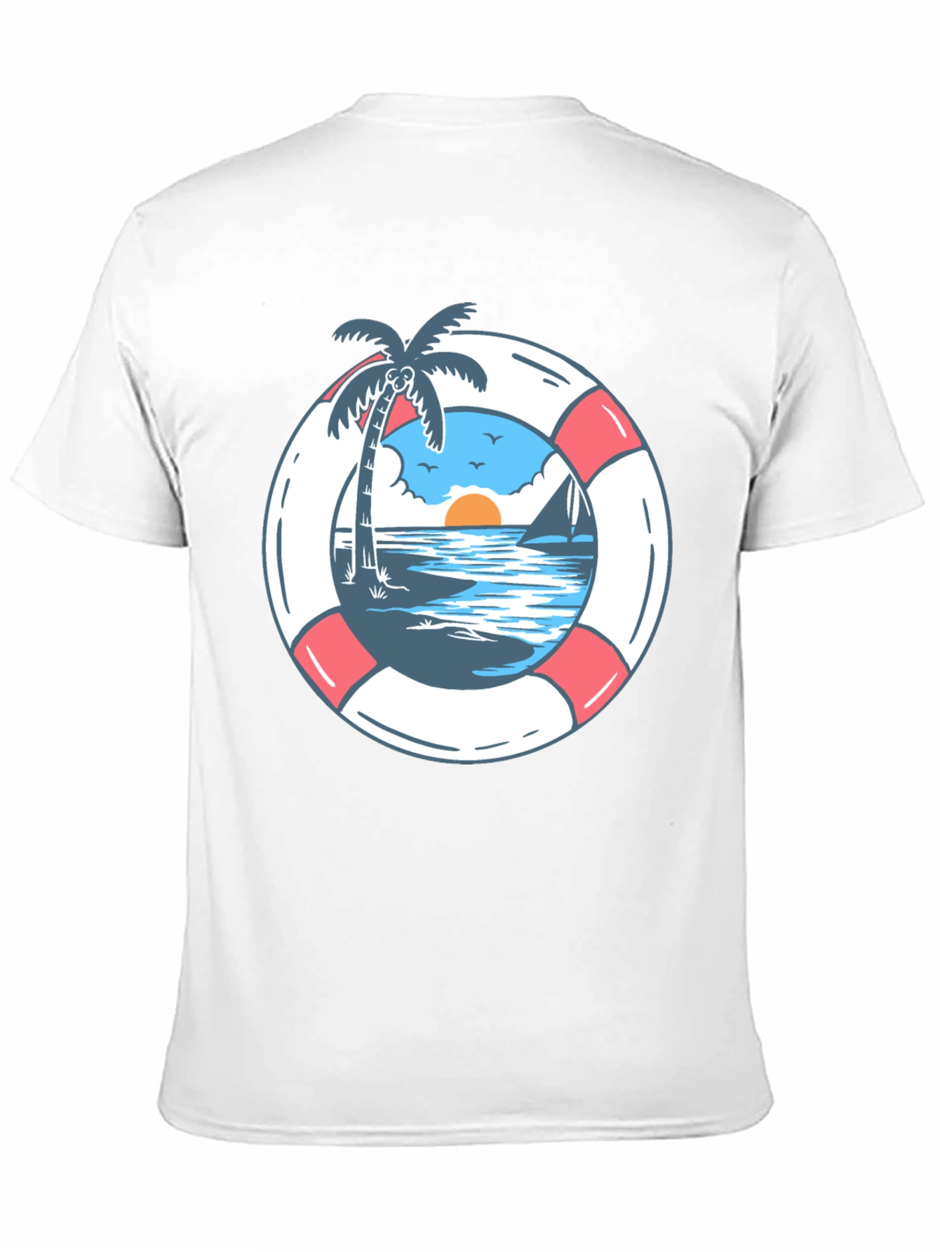Tropical Beach Life Preserver Graphic Tee