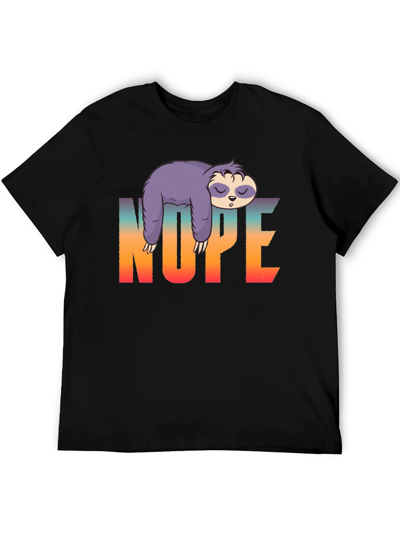 Nope Sloth Graphic T-Shirt - Lazy Day Comfort