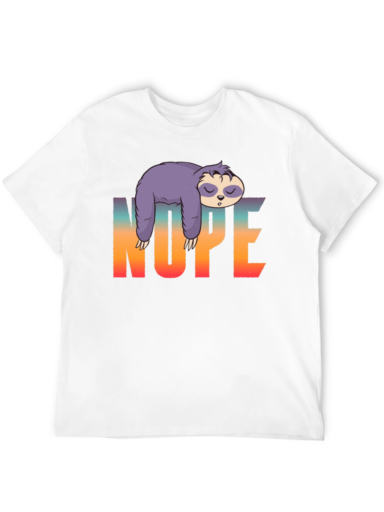 Nope Sloth Graphic T-Shirt - Lazy Day Comfort
