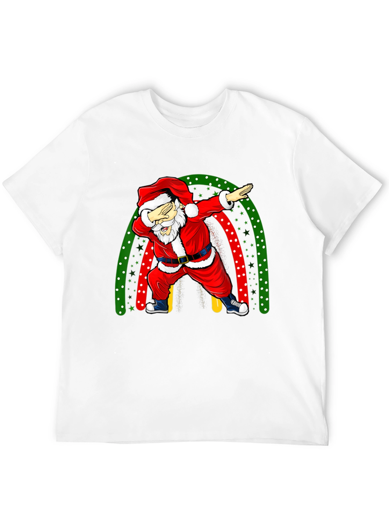 Santa Dabbing Christmas Rainbow T-Shirt