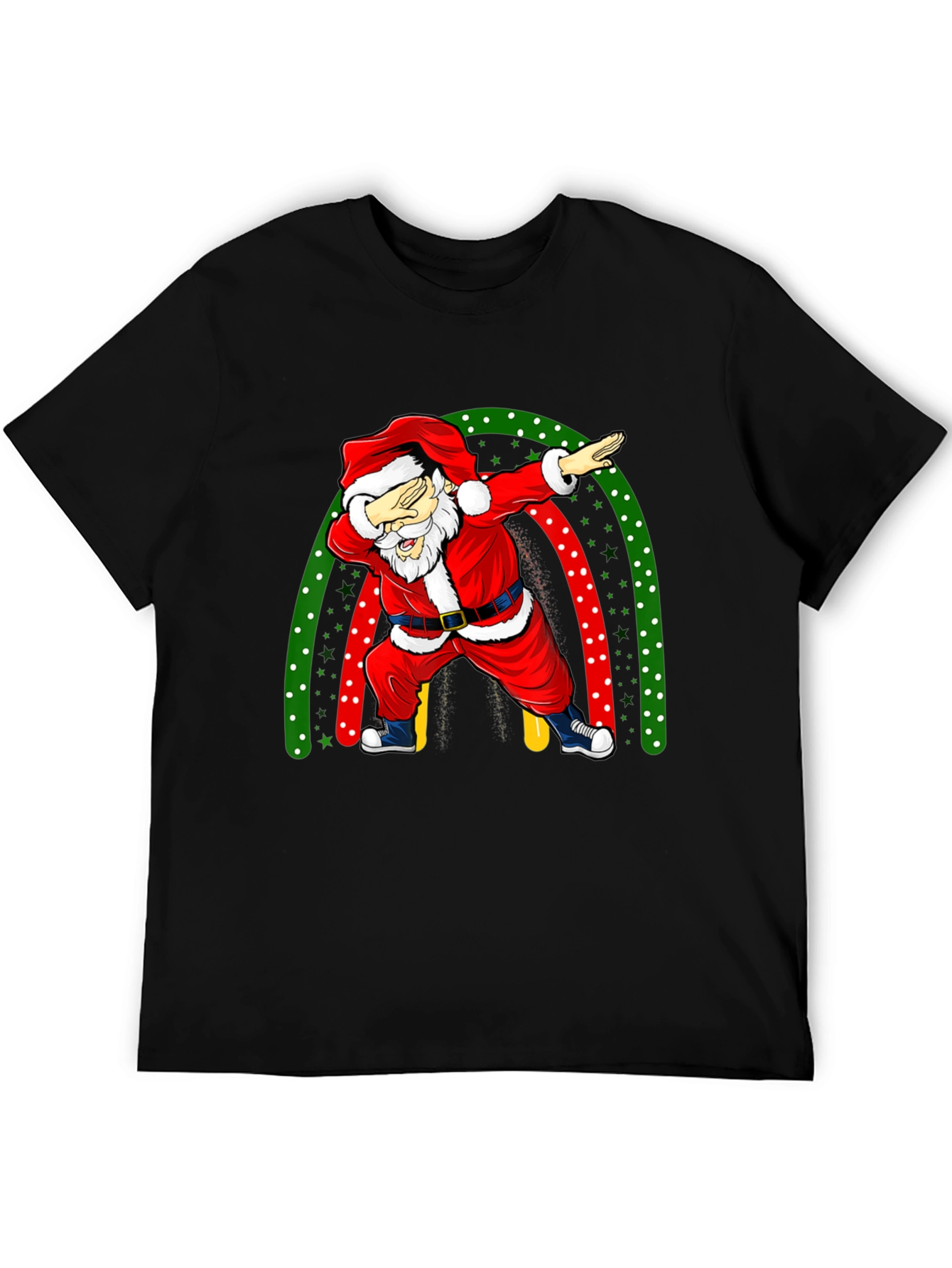 Santa Dabbing Christmas Rainbow T-Shirt