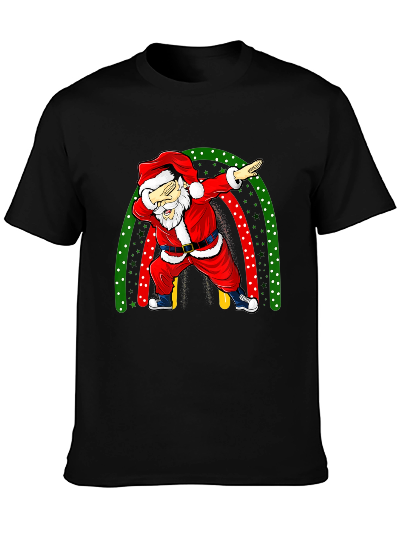 Santa Dabbing Christmas Rainbow T-Shirt