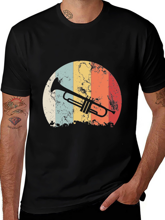 Vintage Trumpet Graphic Tee - Musicians Retro Style