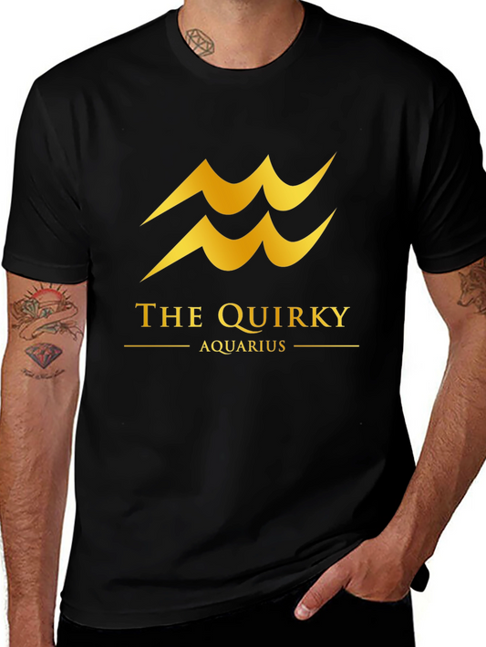 Quirky Aquarius Black T-Shirt