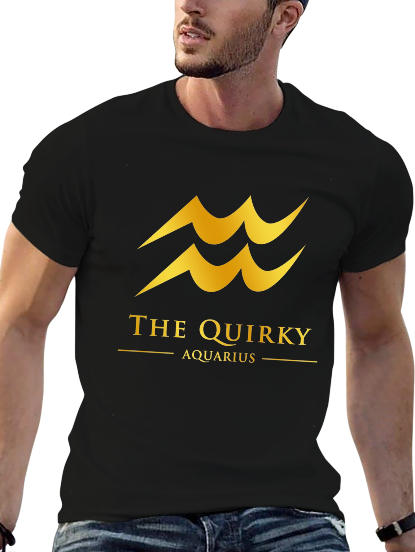 Quirky Aquarius Black T-Shirt