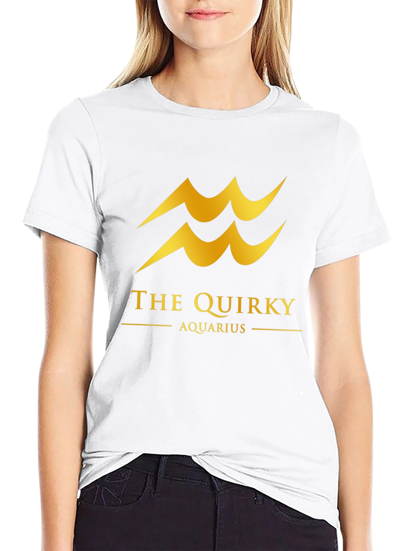 Quirky Aquarius Black T-Shirt