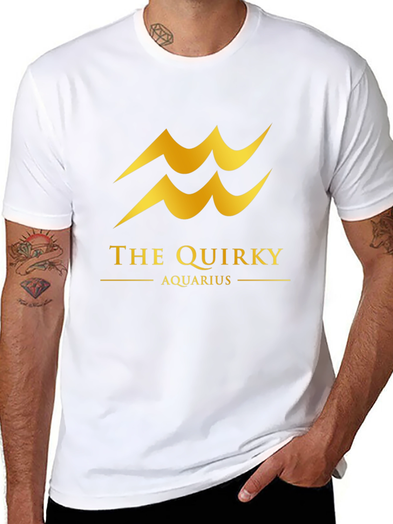 Quirky Aquarius Black T-Shirt