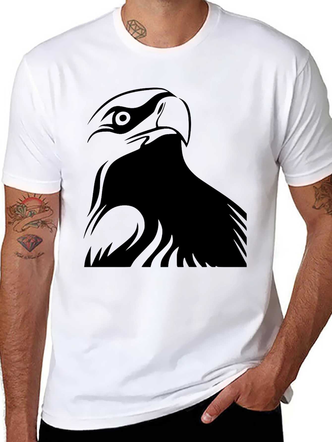 Black Eagle Graphic Tee - Mens Fashion