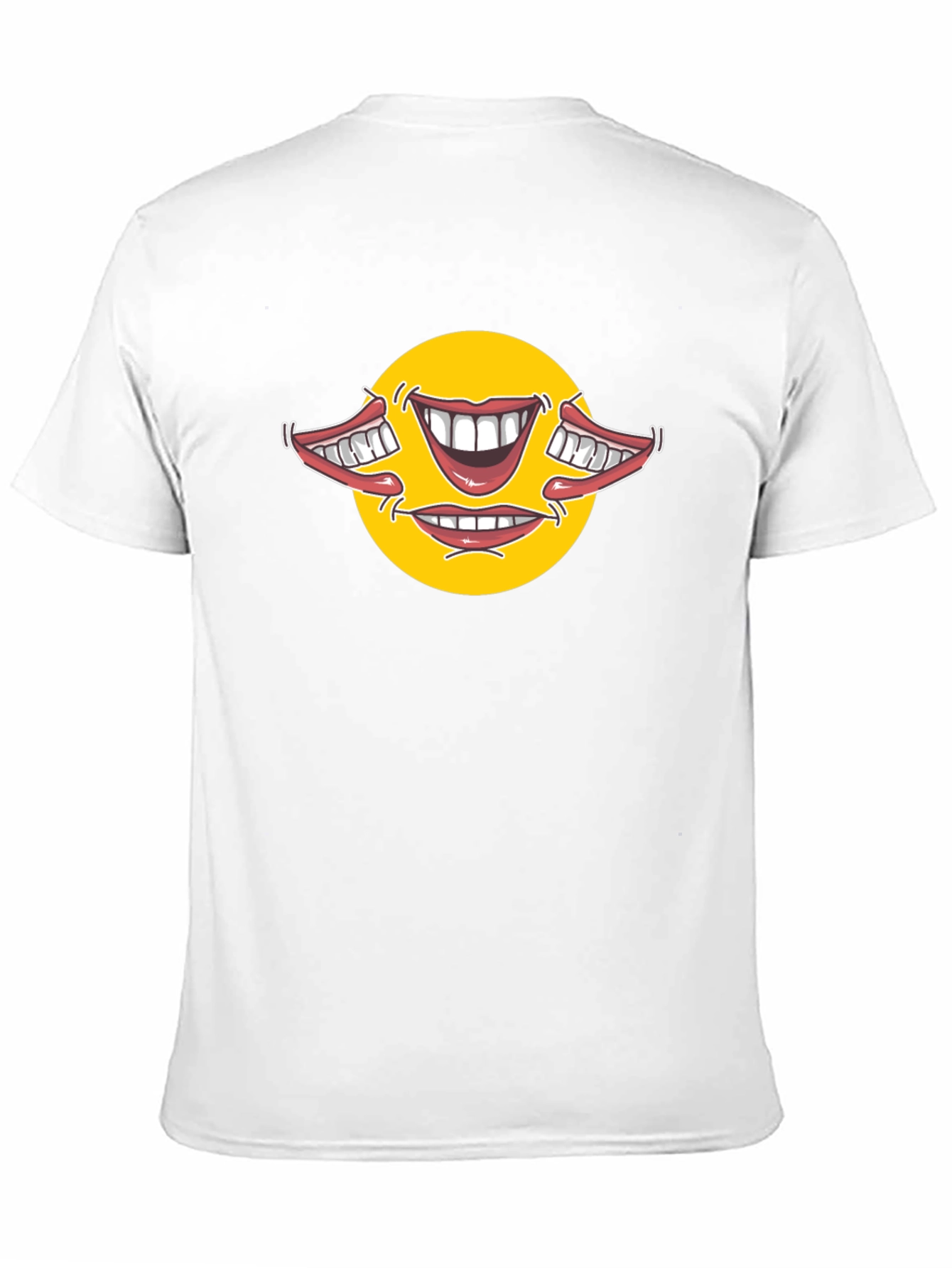 Smiley Face Mouths Black Cotton T-Shirt